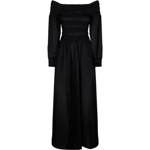 Off-Shoulder Wool Dress with Embroidery , female, Sizes: S - Max Mara - Modalova