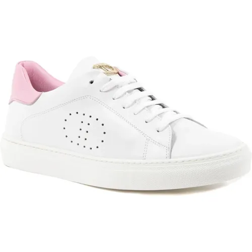 Weiße Ledersneaker mit Pinkem Detail , Damen, Größe: 35 EU - Dee Ocleppo - Modalova