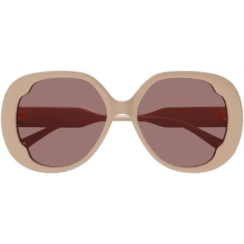 Butterfly Sungles Ivory Brown , female, Sizes: 56 MM - Chloé - Modalova