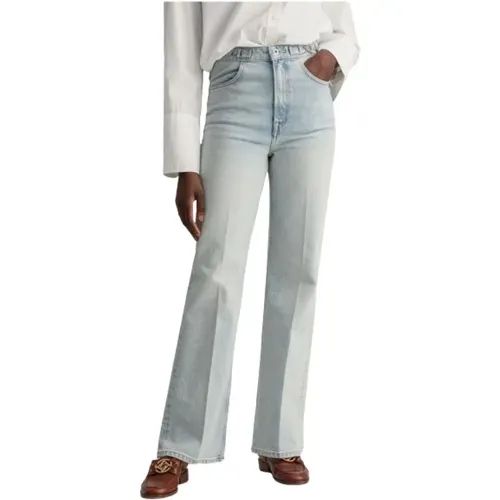 Hoch taillierte Flare Jeans in Indigo Waschung , Damen, Größe: W29 - Gant - Modalova