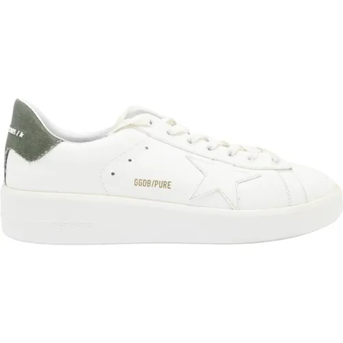 Purestar Leather Canvas Sneakers Green , male, Sizes: 9 UK - Golden Goose - Modalova