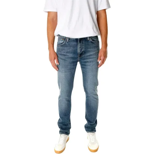 Slim Tapered Fit Mid Waist Jeans , Herren, Größe: W30 L30 - Nudie Jeans - Modalova