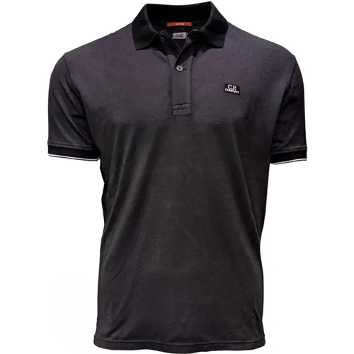 Navy Polo Shirt with Vigoré Effect and Embroidered Logo , male, Sizes: XL - C.P. Company - Modalova