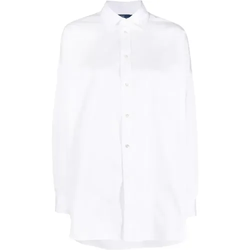 Weiße Knopfleiste Hemd Casual Stil , Damen, Größe: 2XL - Polo Ralph Lauren - Modalova