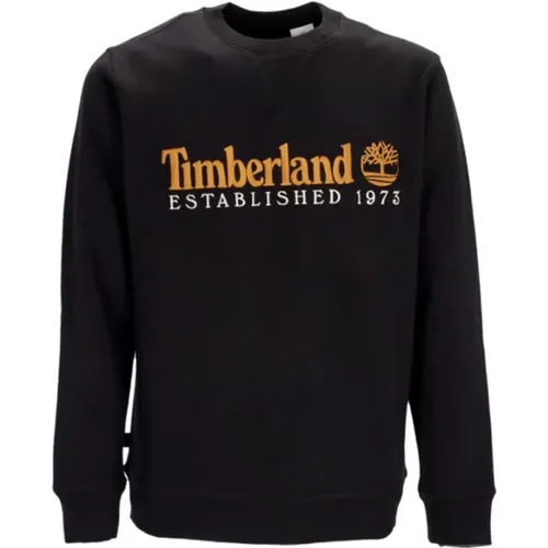 Logo Rundhals-Sweatshirt Est. 1973 (Schwarz) , Herren, Größe: XL - Timberland - Modalova