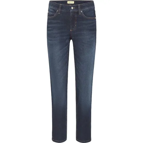 Klassische Dunkelblaue Denim-Cropped-Jeans , Damen, Größe: L - CAMBIO - Modalova