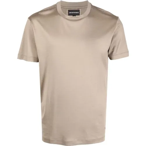 Lyocell/cotton t-shirt , male, Sizes: M - Emporio Armani - Modalova