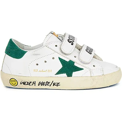 Kinder Weiße Sneakers Smiley Grün - Golden Goose - Modalova