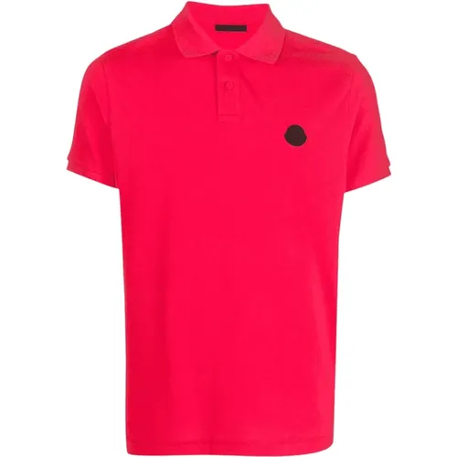 Rotes Baumwoll-Poloshirt Moncler - Moncler - Modalova