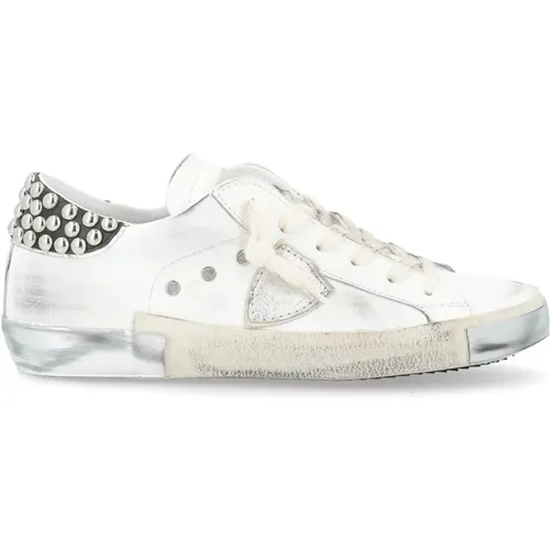 Niedrige Damensneakers Silber , Damen, Größe: 36 EU - Philippe Model - Modalova