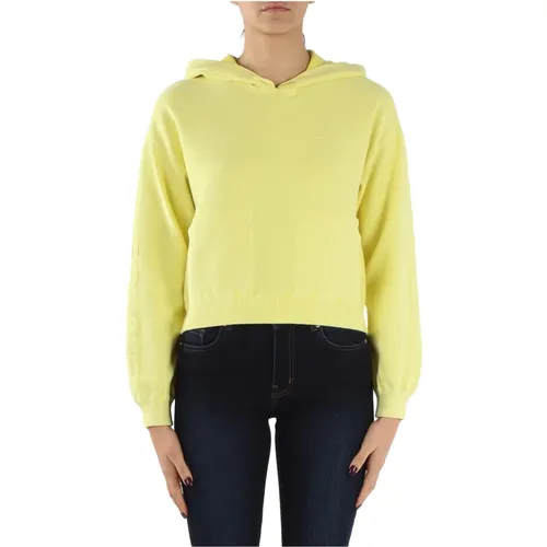 Cotton Piquet Hooded Sweatshirt , female, Sizes: M, XL, S, L - Elisabetta Franchi - Modalova