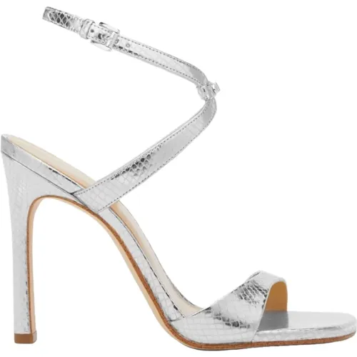 Silver Leather Open Toe Sandals , female, Sizes: 3 1/2 UK, 4 1/2 UK, 5 UK, 4 UK, 6 UK, 2 UK, 3 UK, 5 1/2 UK - Michael Kors - Modalova