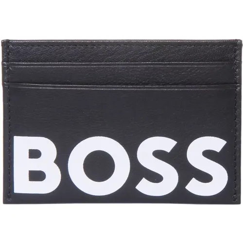 Logo Card Holder Leather , male, Sizes: ONE SIZE - Hugo Boss - Modalova