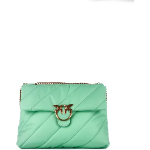 Grüne Logo Front Clip Tasche , Damen, Größe: ONE Size - pinko - Modalova