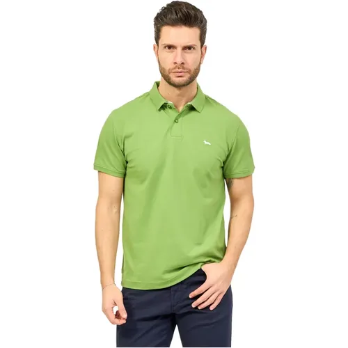 Grünes Polo Shirt mit geripptem Kragen , Herren, Größe: XL - Harmont & Blaine - Modalova
