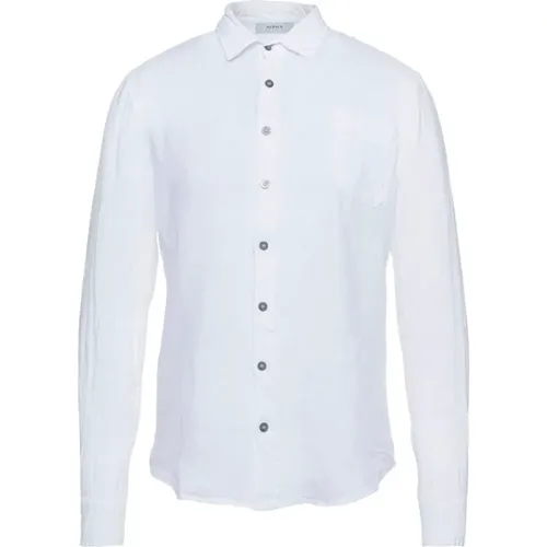 Linen Button-Up Shirt Italy , male, Sizes: M, S - Alpha Studio - Modalova