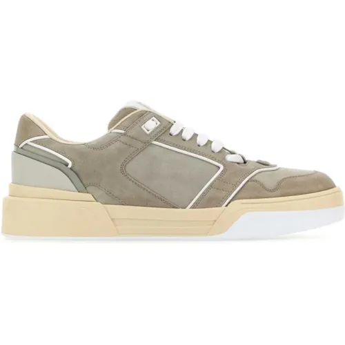 Stylish Grey Suede Sneakers , male, Sizes: 8 1/2 UK, 9 UK, 7 1/2 UK, 7 UK, 8 UK, 9 1/2 UK, 10 UK, 6 UK - Dolce & Gabbana - Modalova