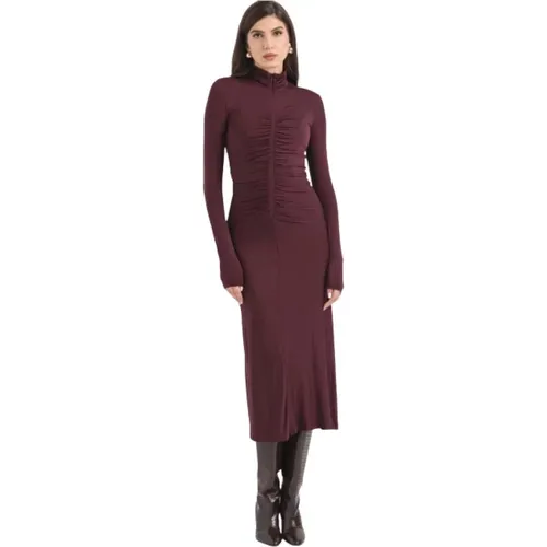 Midi-Kleid mit Drapierdetails , Damen, Größe: M - pinko - Modalova