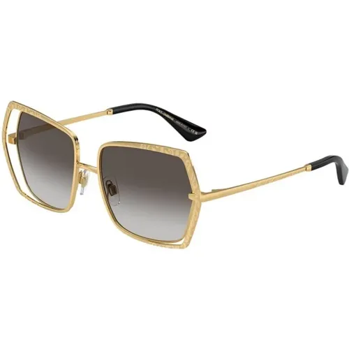Gold Frame with Gray Gradient Lenses , unisex, Sizes: 55 MM - Dolce & Gabbana - Modalova