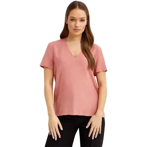 Rosa V-Ausschnitt Bluse lässiger Stil - Fay - Modalova