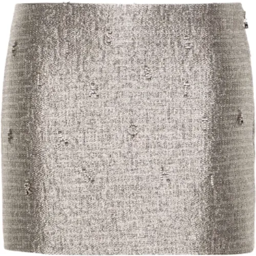 Crystal Embellished Tweed Skirt , female, Sizes: L, S - Elisabetta Franchi - Modalova