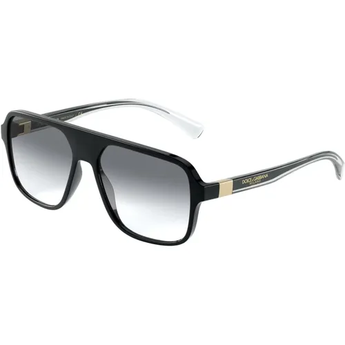 Schwarze/Grau getönte Sonnenbrille , Herren, Größe: 57 MM - Dolce & Gabbana - Modalova