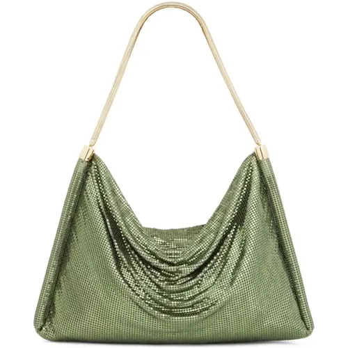 Emerald Metallic Mesh Shoulder Bag , female, Sizes: ONE SIZE - Paco Rabanne - Modalova