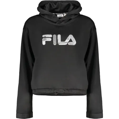 Schwarzer Kapuzenpullover mit Stickerei - Fila - Modalova