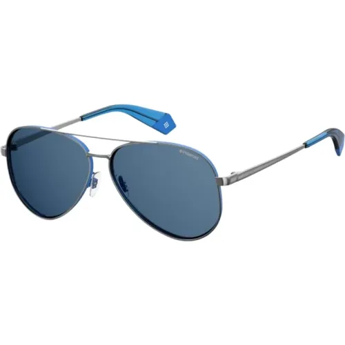 Blaue Metall Damen Sonnenbrille - Polaroid - Modalova