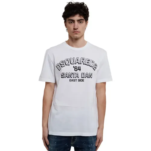 Cotton T-Shirt with Logo Print , male, Sizes: S, L, M, 3XL, XL, 2XL - Dsquared2 - Modalova