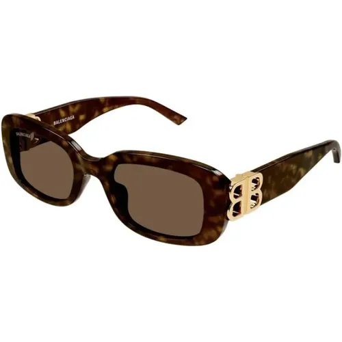 Chic Havana Brown Sunglasses Women , female, Sizes: 53 MM - Balenciaga - Modalova