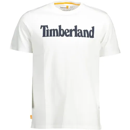 Bio-Baumwoll T-Shirt mit Druck , Herren, Größe: 2XL - Timberland - Modalova