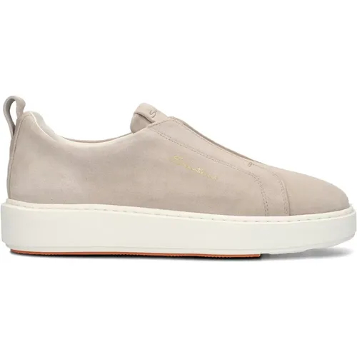 Wildleder Slip-On Sneakers , Damen, Größe: 35 1/2 EU - Santoni - Modalova