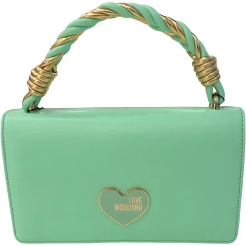 Mintgrüne Geflochtene Handtasche , Damen, Größe: ONE Size - Love Moschino - Modalova