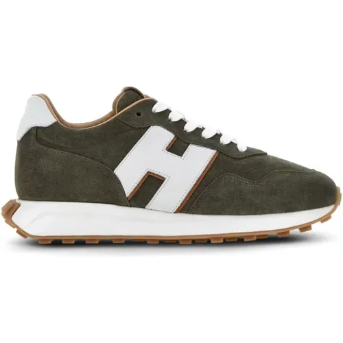 Grüne Wildleder Sneakers Memory Foam Sohle , Herren, Größe: 42 EU - Hogan - Modalova