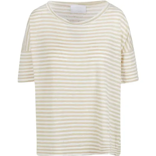 Linen T-shirt with Kimono Sleeves , female, Sizes: S, M, XS - Daniele Fiesoli - Modalova