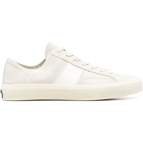 Marble and Cream Logo Patch Sneakers , male, Sizes: 6 UK - Tom Ford - Modalova