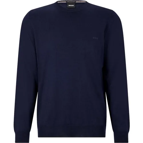 Herren Wollpullover Botto-L 50476364 Blau , Herren, Größe: L - Hugo Boss - Modalova