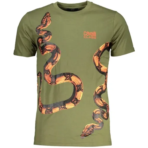 Cotton Logo Print Tee , male, Sizes: XL, M, L, 2XL - Cavalli Class - Modalova