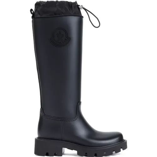 Schwarze Sneakers Hohe PVC Stiefel , Damen, Größe: 37 EU - Moncler - Modalova