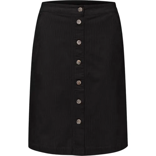 Ribbed Skirt with Button Detail , female, Sizes: 2XS - Part Two - Modalova