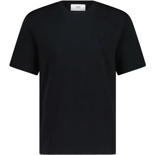 Logo-besticktes T-Shirt Oversized Fit , Herren, Größe: S - Ami Paris - Modalova