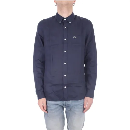 Casual Linen Shirt , male, Sizes: 3XL, 4XL, XL, M, 2XL - Lacoste - Modalova