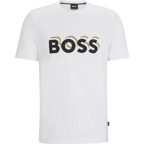 Cotton T-Shirt , male, Sizes: XL, L, M, S - Boss - Modalova