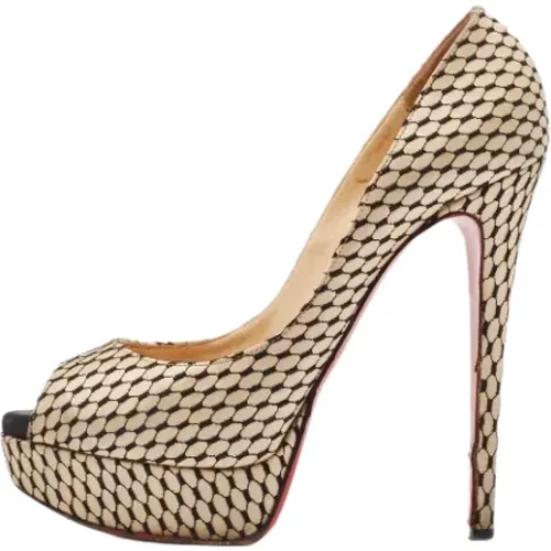 Pre-owned Satin heels , female, Sizes: 5 1/2 UK - Christian Louboutin Pre-owned - Modalova