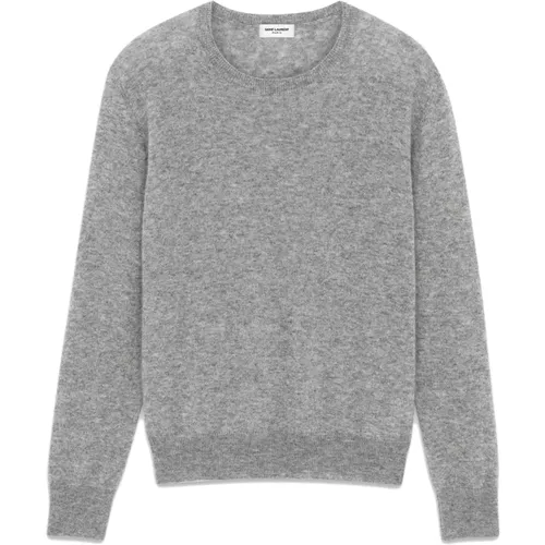 Grey Cashmere Silk Sweater , female, Sizes: M - Saint Laurent - Modalova