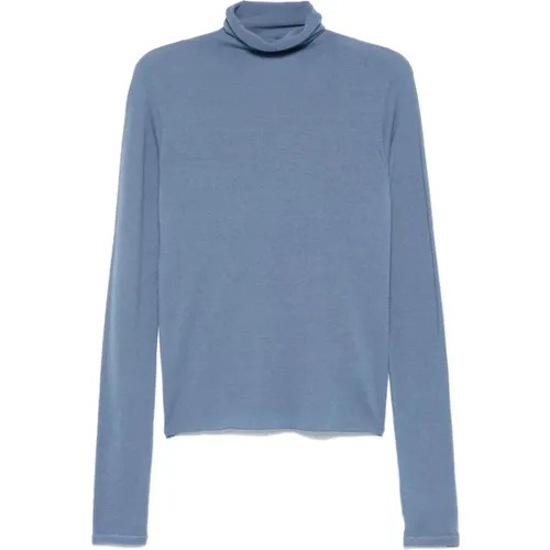 Kaschmir Rollkragenpullover Hellblau , Damen, Größe: M - majestic filatures - Modalova