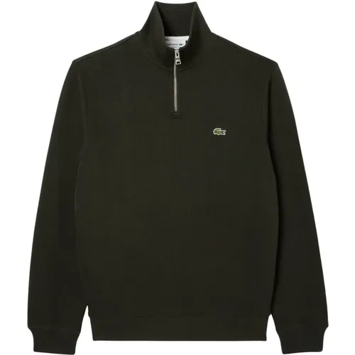 Hochgeschlossener Baumwoll-Sweatshirt mit halbem Reißverschluss , Herren, Größe: XL - Lacoste - Modalova