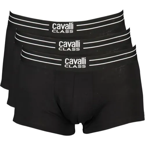 Schwarze Baumwoll-Boxershorts-Packung , Herren, Größe: M - Cavalli Class - Modalova