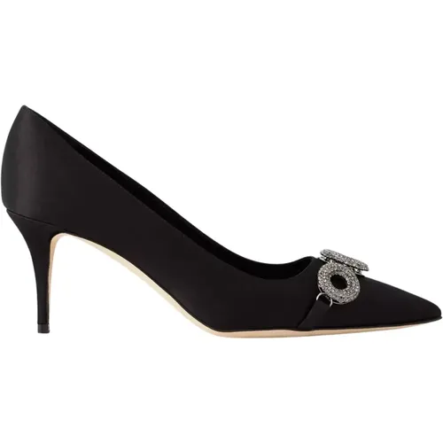 Satin crystal pumps , female, Sizes: 6 UK - Manolo Blahnik - Modalova